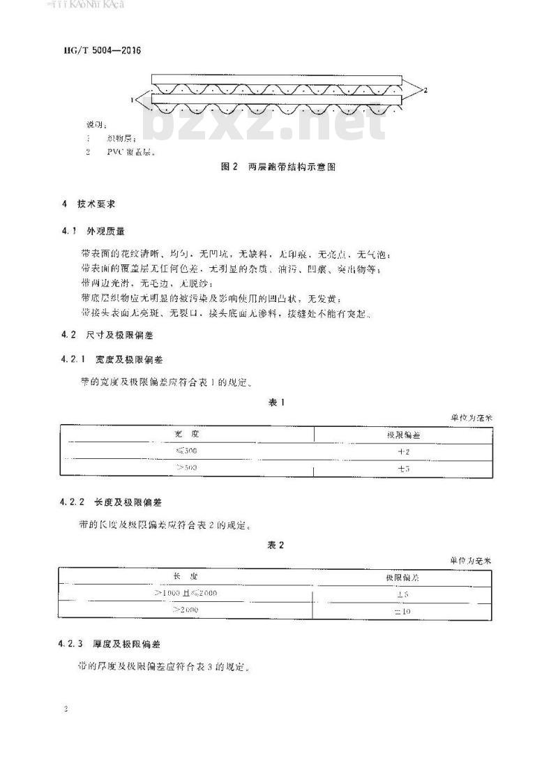 HG/T 5004-2016 跑步机用跑带