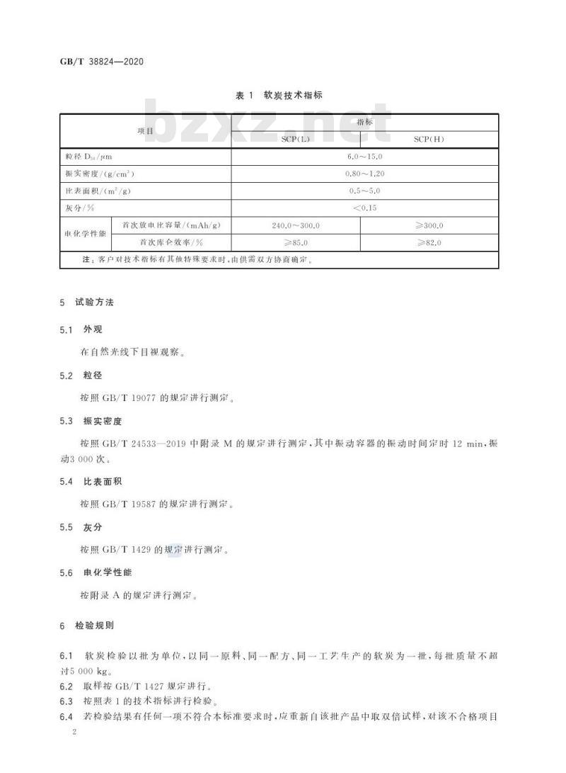 GB/T 38824-2020 软炭