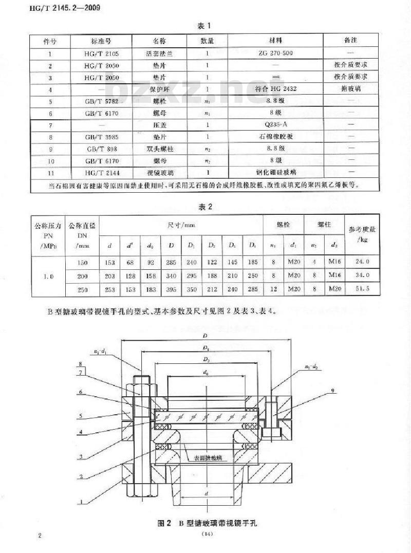 HG/T 2145.2-2009 代替 HG/T 2145.2-1991 搪玻璃带视镜手孔