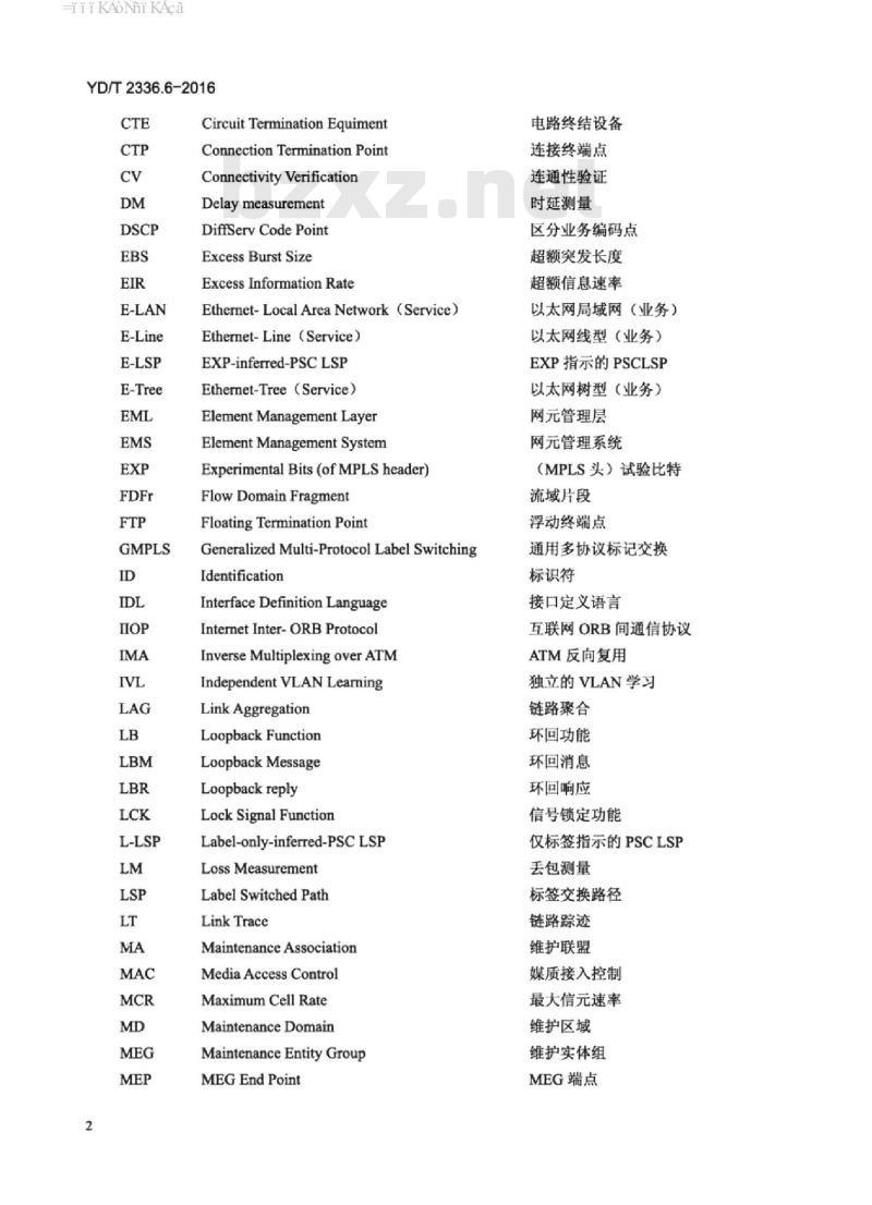 YD/T 2336.6-2016 分组传送网(PTN)网络管理技术要求 第6部分:基于XML技术的 EMS-NMS 接口信息模型