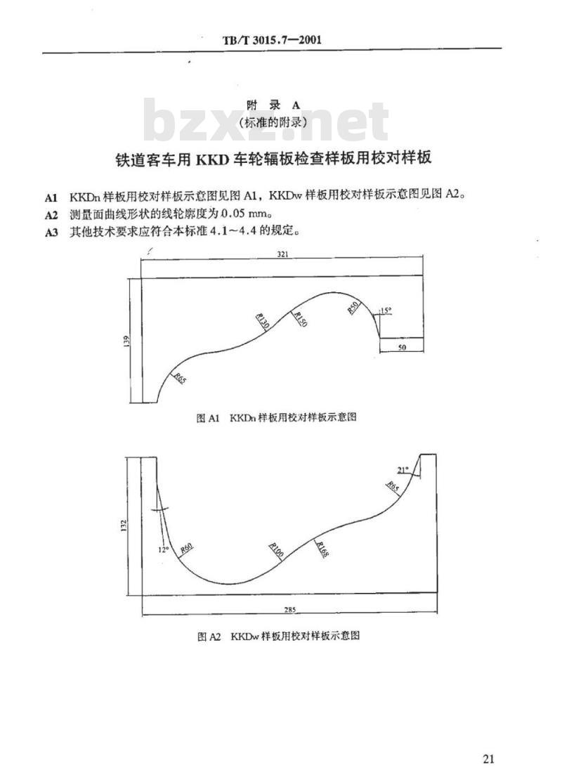 TB/T 3015.7-2001 铁道车辆整体车轮外形尺寸检测量具技术条件