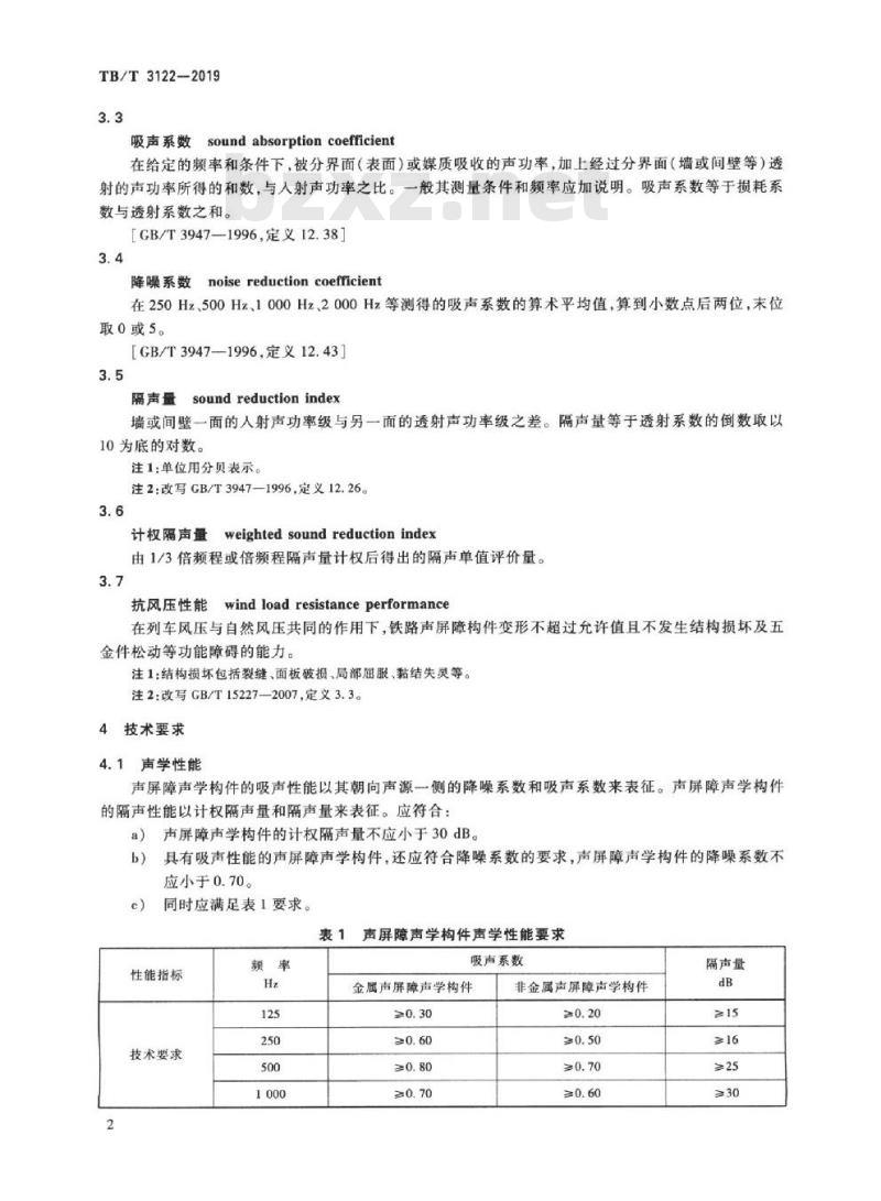 TB/T 3122-2019 铁路声屏障声学构件