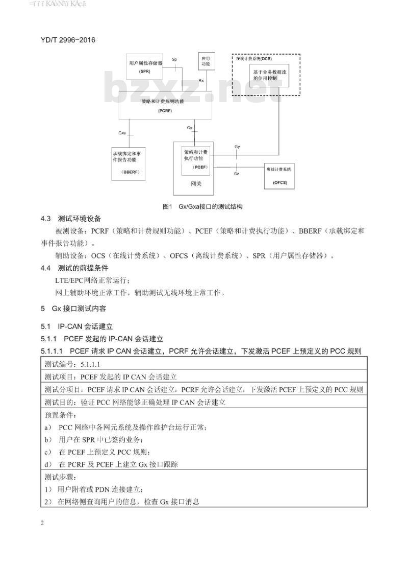 YD/T 2996-2016 演进的移动分组核心网络(EPC)策略和计费控制系统 Gx/Gxa 接口测试方法