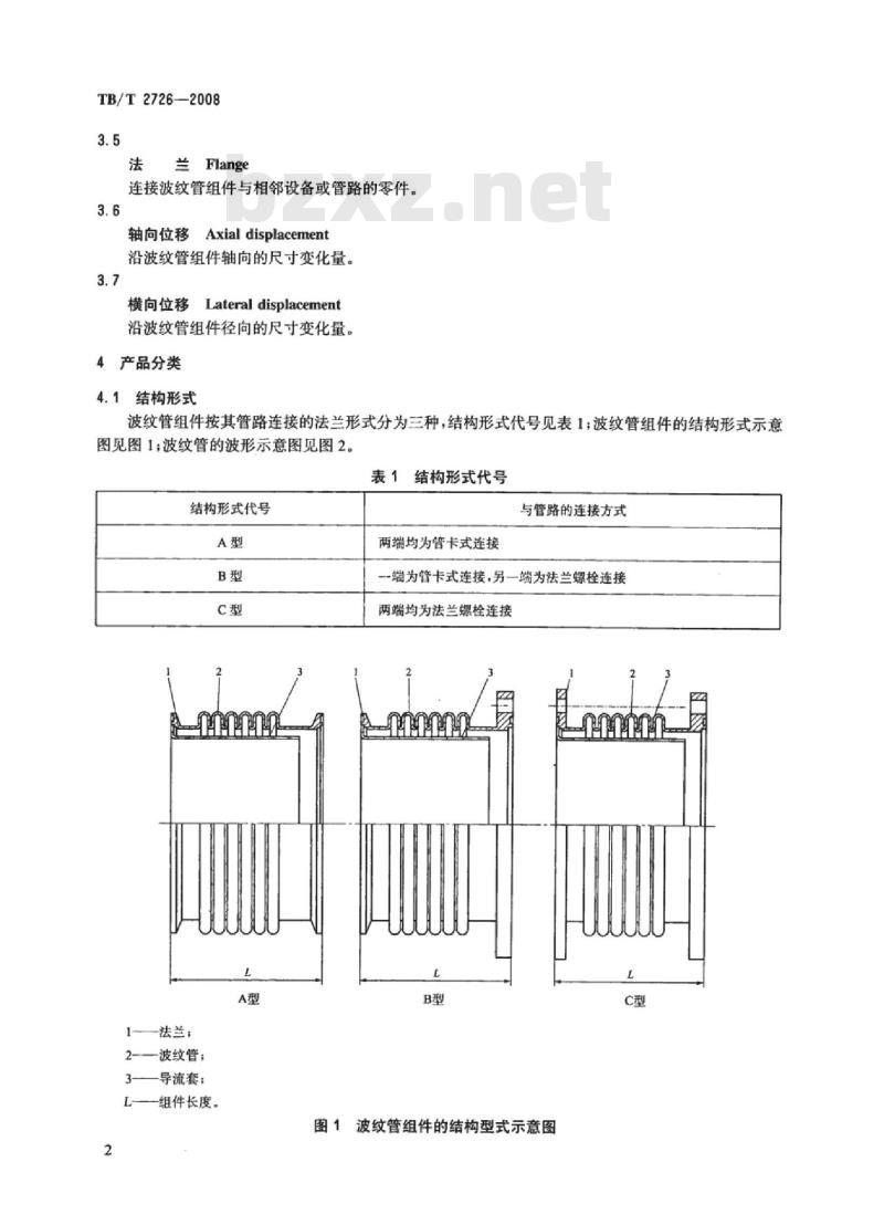 TB/T 2726-2008 机车、动车用柴油机进排气波纹管组件