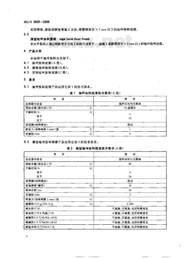 HG/T 3829-2006 地坪涂料