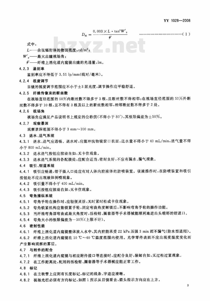 YY 1028-2008 纤维上消化道内窥镜