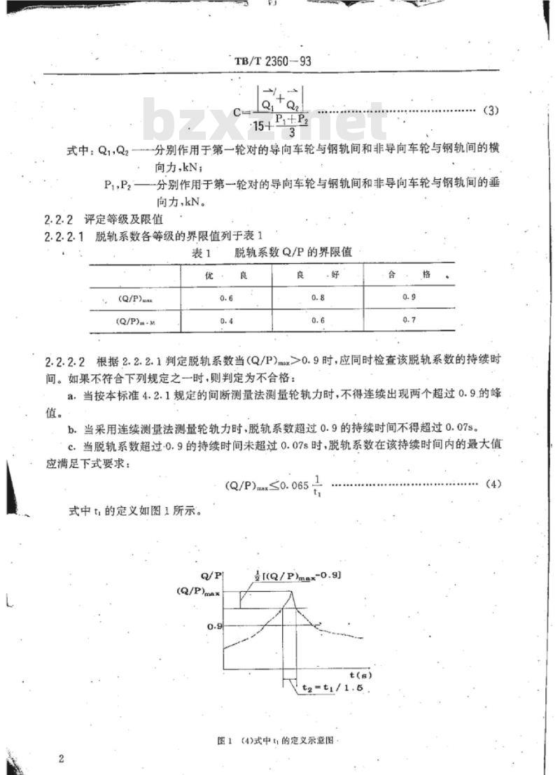 TB/T 2360-93 铁道机车动力学性能试验鉴定方法及评定标准