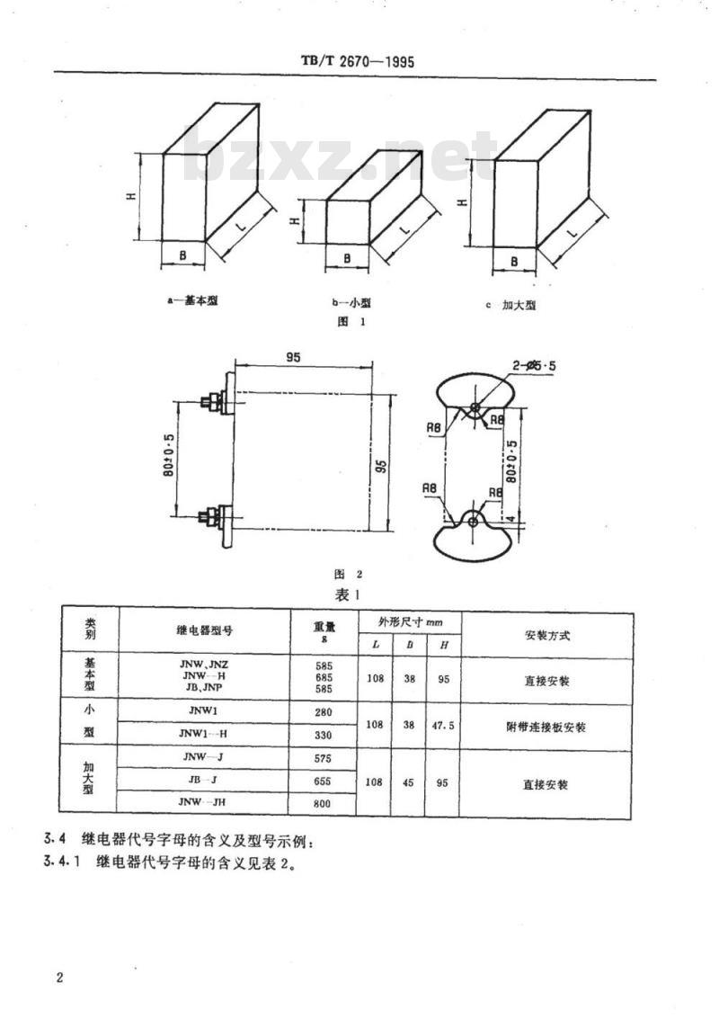 TB/T 2670-1995 JN系列继电器