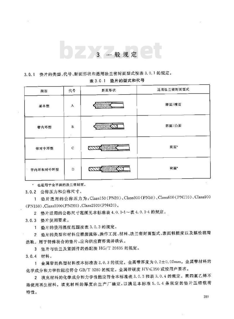 HG/T 20631-2009 钢制管法兰用缠绕式垫片(Class系列)