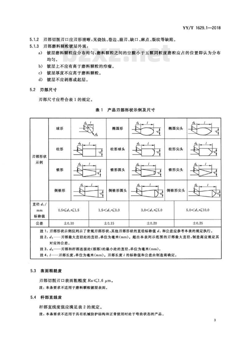 YY/T 1629.1-2018 电动骨组织手术设备刀具 第1部分:磨头