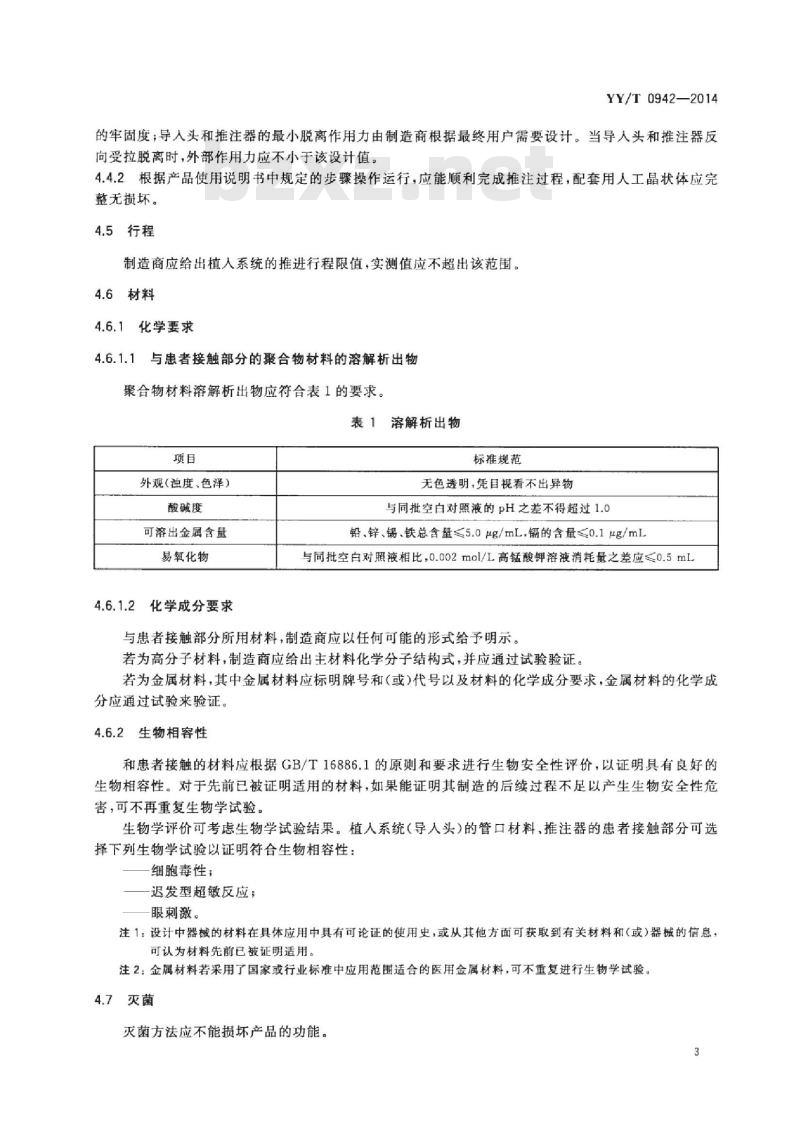 YY/T 0942-2014 眼科光学人工晶状体植入系统