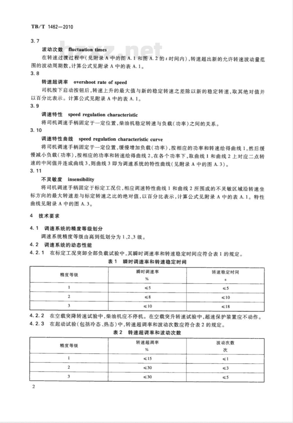TB/T 1462-2010 内燃机车柴油机调速系统技术条件