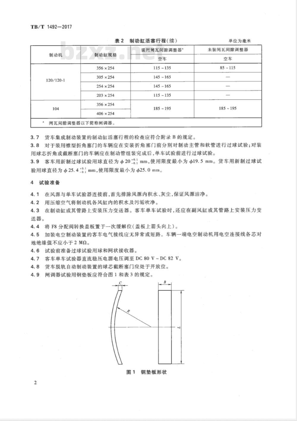 TB/T 1492-2017 铁道车辆制动机单车试验