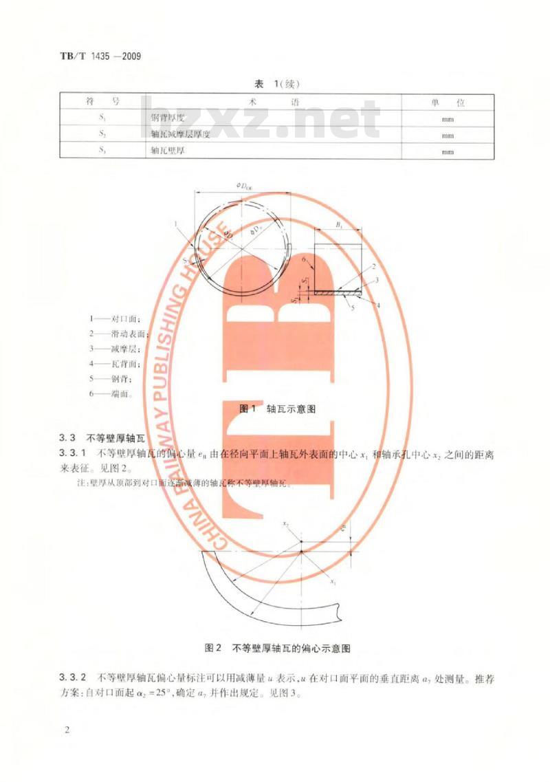 TB/T 1435-2009 机车、动车用柴油机零部件主轴瓦及连杆轴瓦