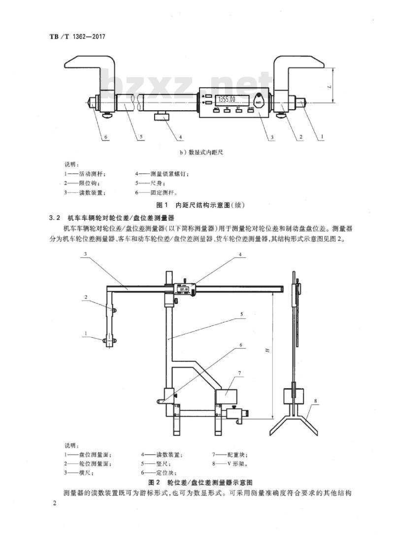 TB/T 1362-2017 机车车辆轮对专用量具