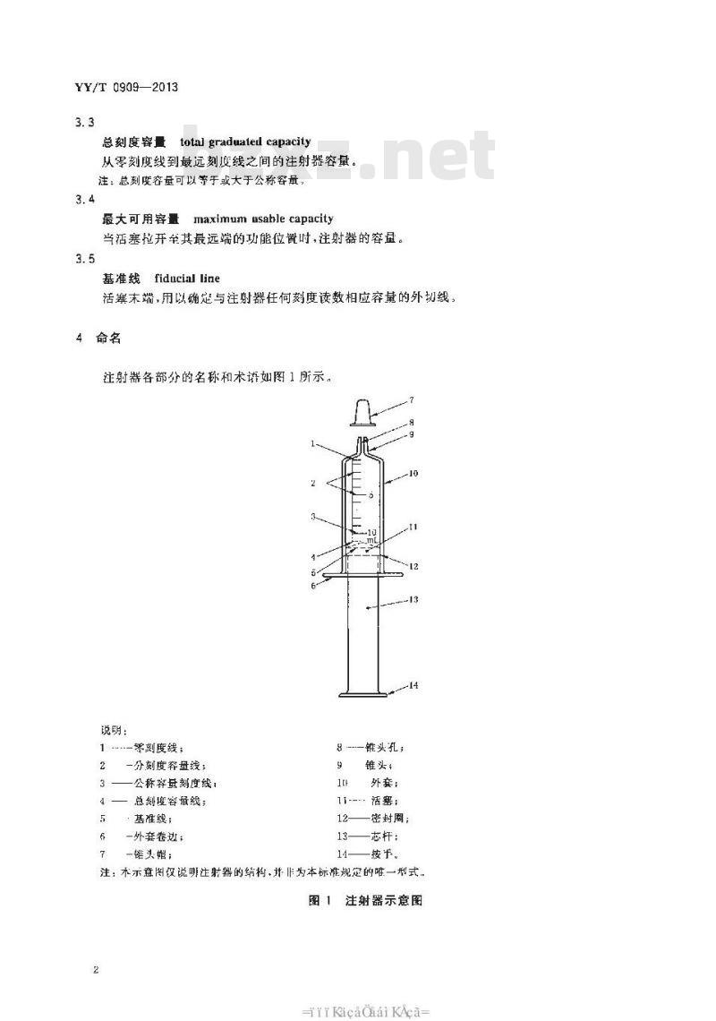 YY/T 0909-2013 一次性使用低阻力注射器
