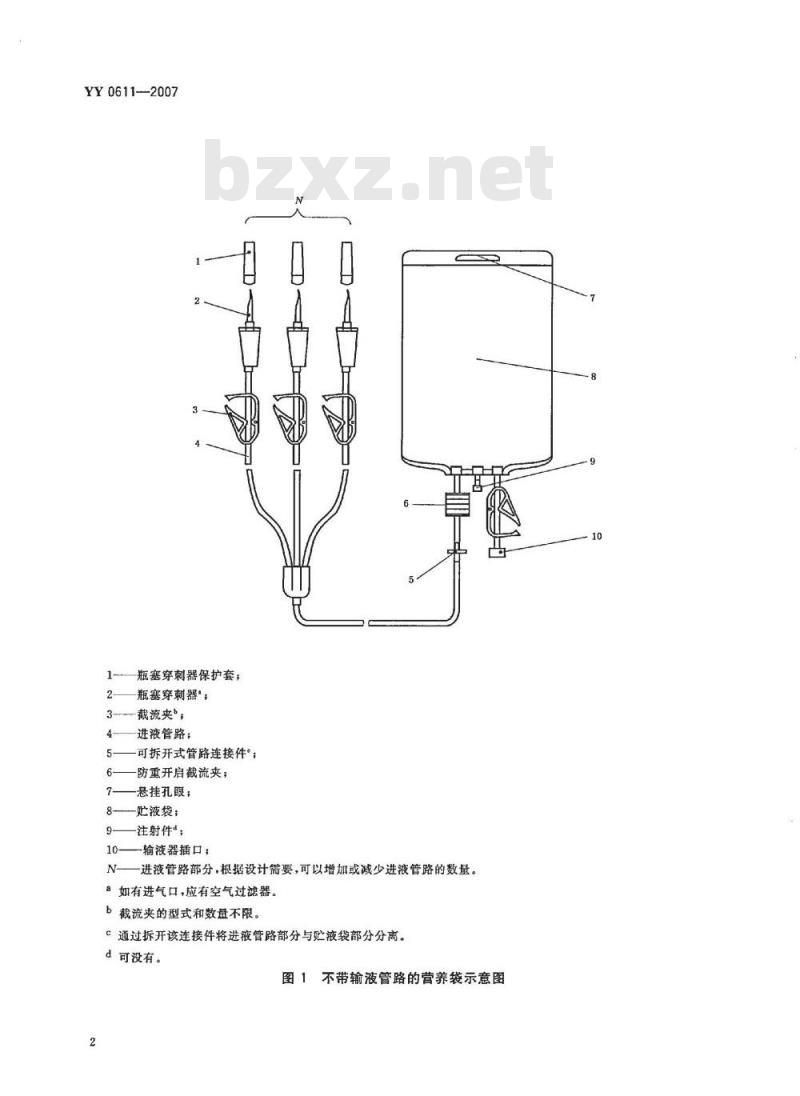 YY 0611-2007 一次性使用静脉营养输液袋