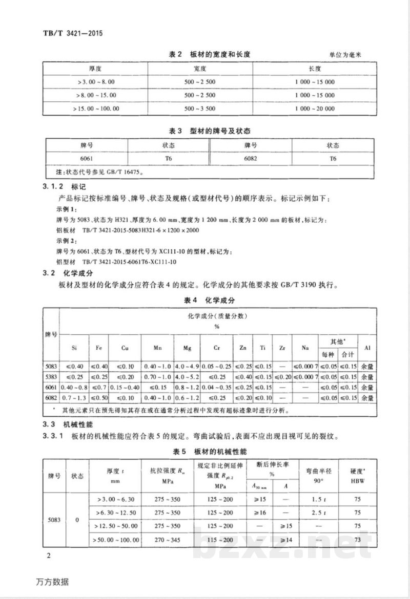 TB/T 3421-2015 铁道货车用铝合金板材及型材