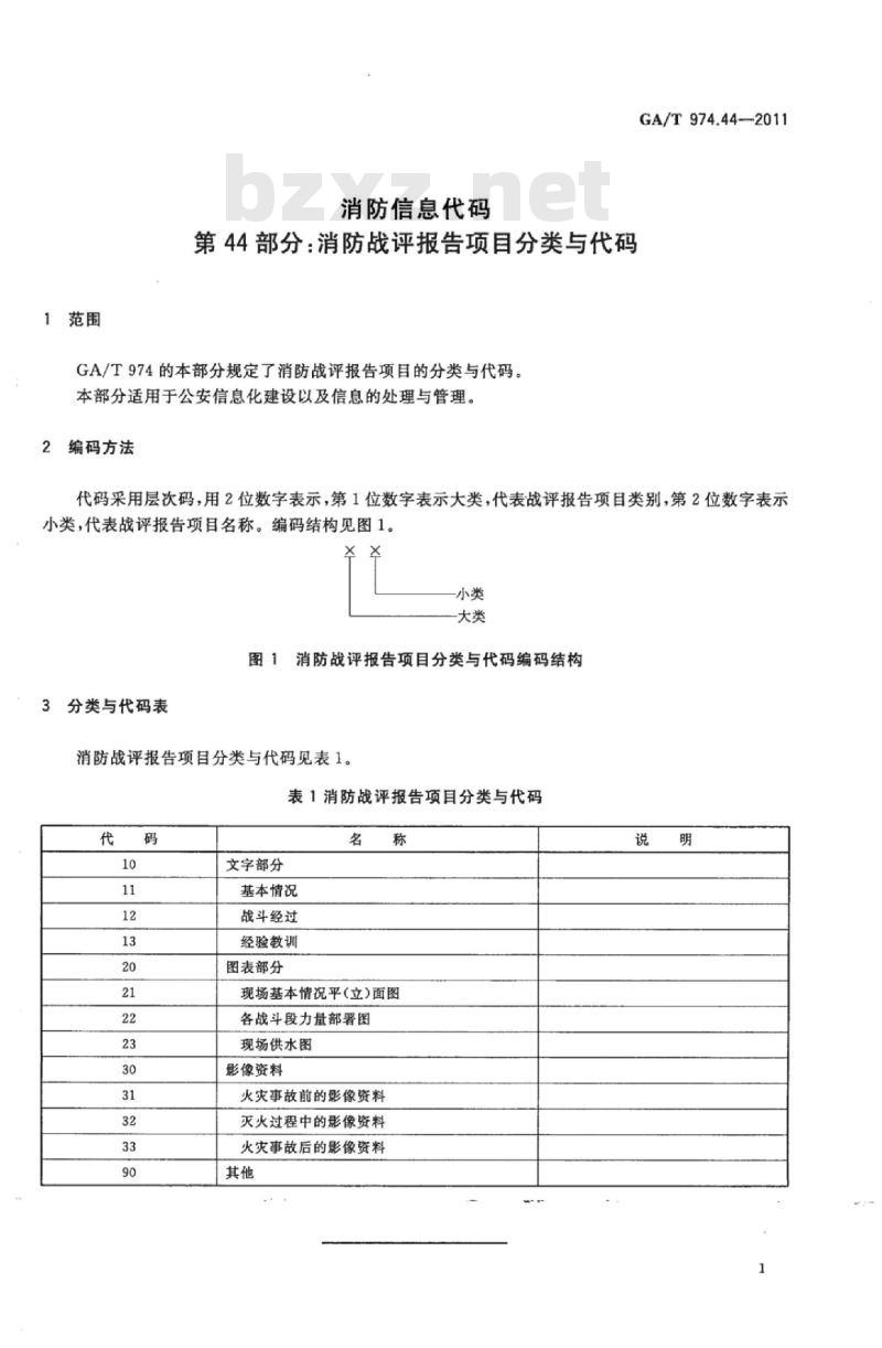 GA/T 974.44-2011 消防信息代码第44部分:消防战评报告项目分类与代码