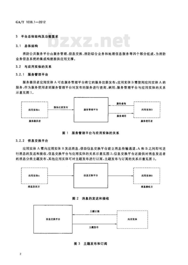 GA/T 1038.1-2012 消防公共服务平台技术规范第1部分:总体架构及功能要求