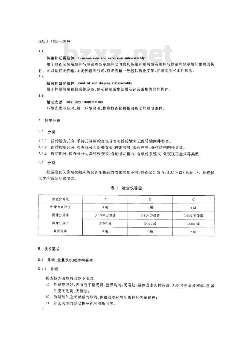GA/T 1152-2014 安全防范手持式视频检查仪通用技术要求