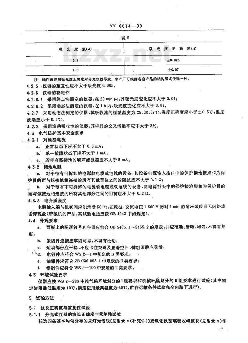 YY 0014-1990 生化分析仪