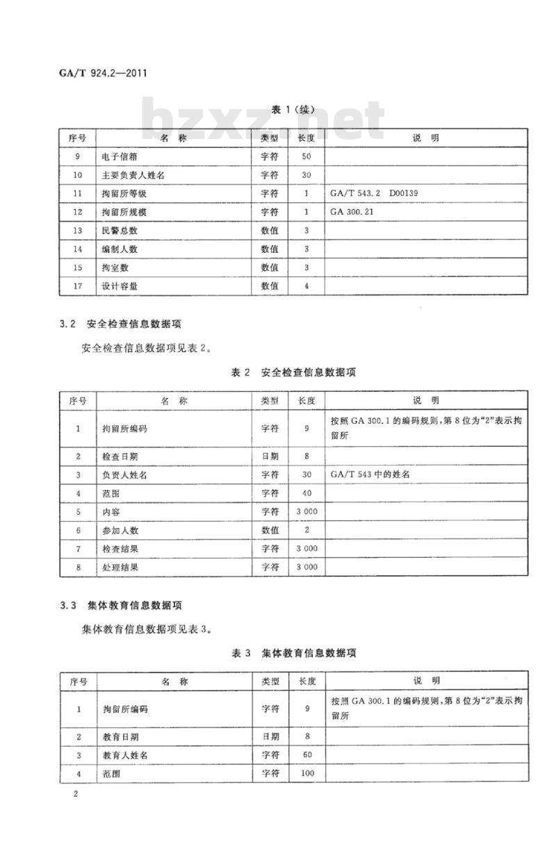 GA/T 924.2-2011 拘留所管理信息基本数据项第2部分:拘留所信息基本数据项