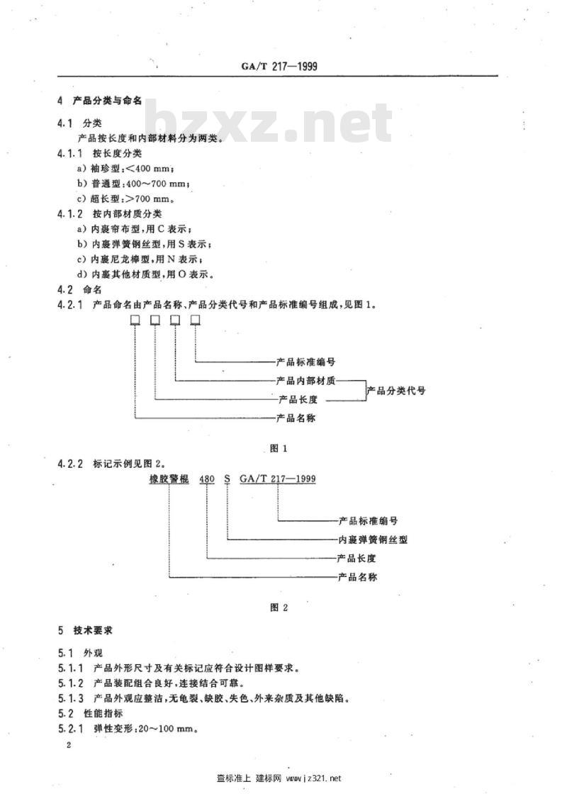 GA/T 217-1999 橡胶警棍