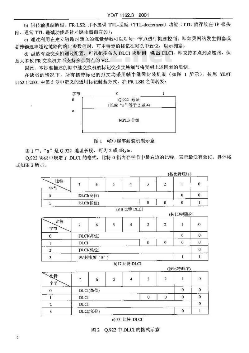 YD/T 1162.3-2001 在帧中继上实现 MPLS 的技术要求