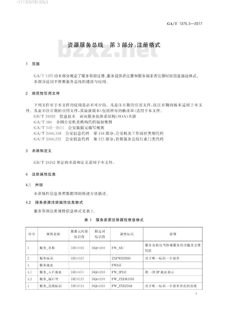 GA/T 1375.3-2017 资源服务总线第3部分:注册格式