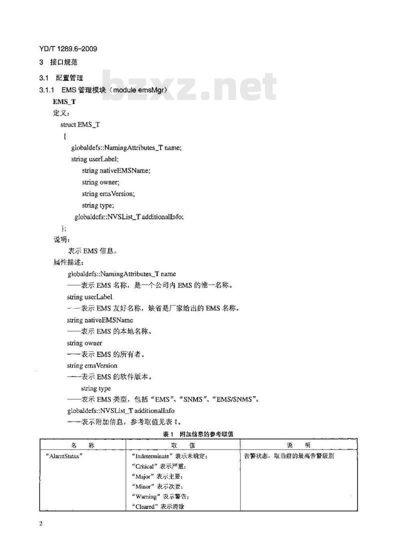 YD/T 1289.6-2009 同步数字体系(SDH)传送网网络管理技术要求 第6部分:基于 IDL/IIOP 技术的网元管理系统(EMS)网络管理系统(NMS)接口信息模型