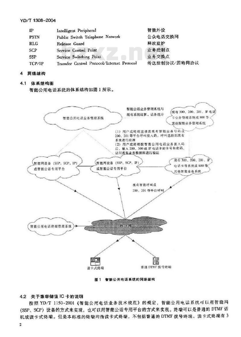 YD/T 1308-2004 智能公用电话系统技术要求
