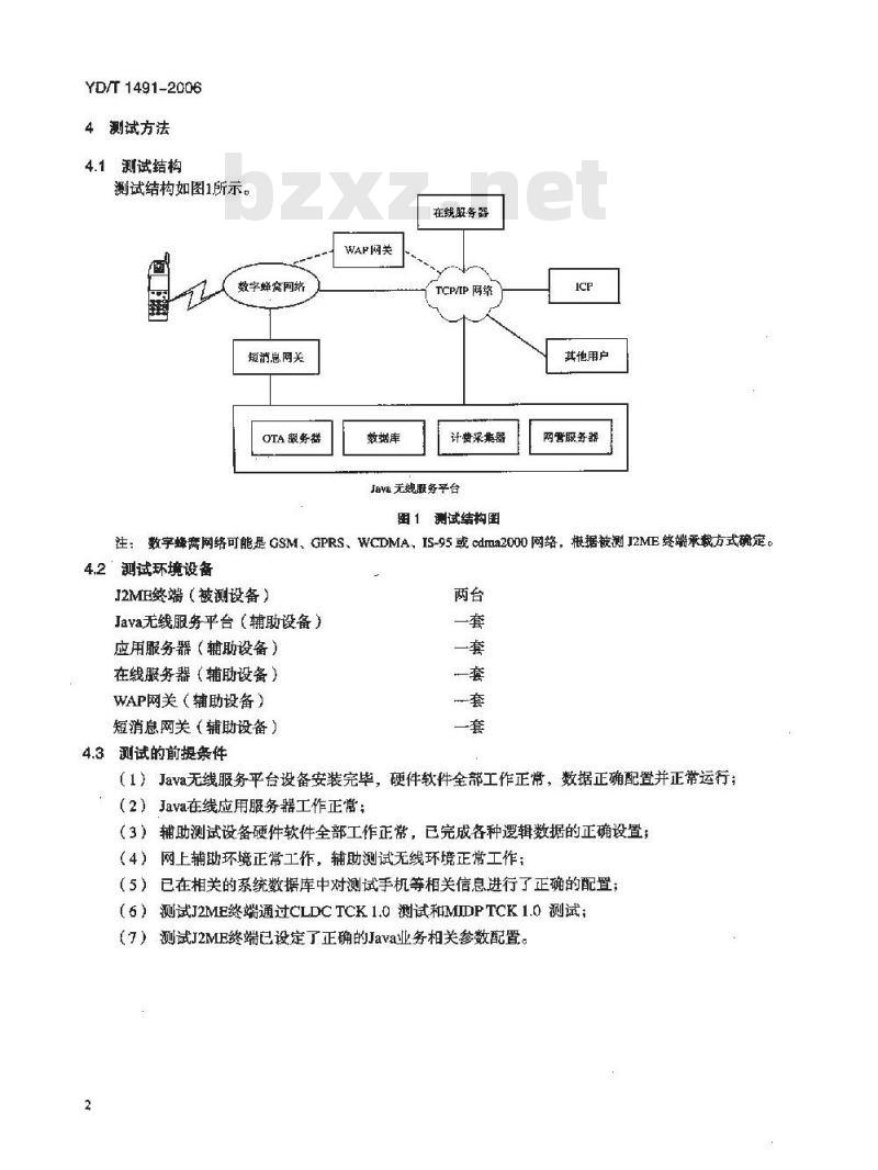 YD/T 1491-2006 数字蜂窝移动通信网支持 J2ME 的移动终端设备测试方法