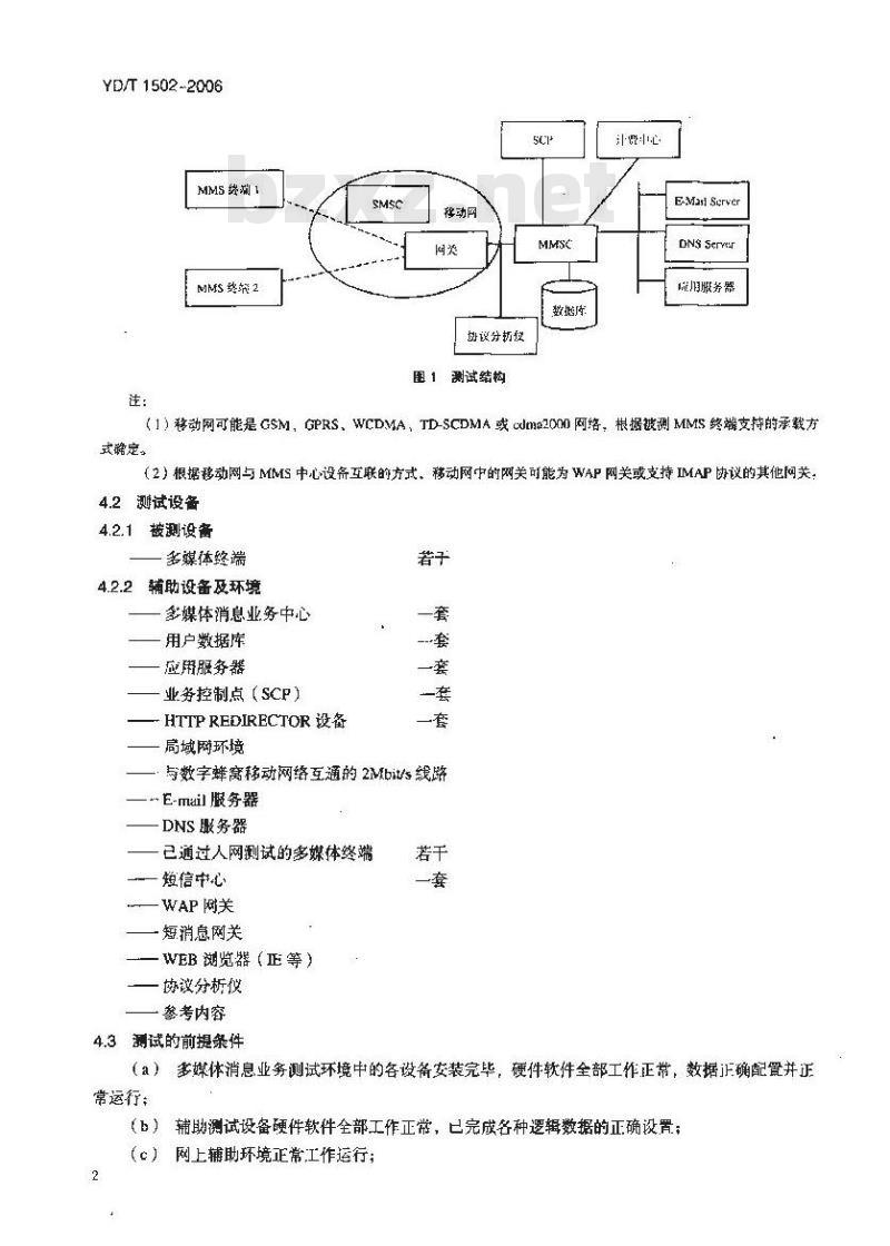YD/T 1502-2006 数字蜂窝移动通信网多媒体消息业务(MMS)终端设备测试方法