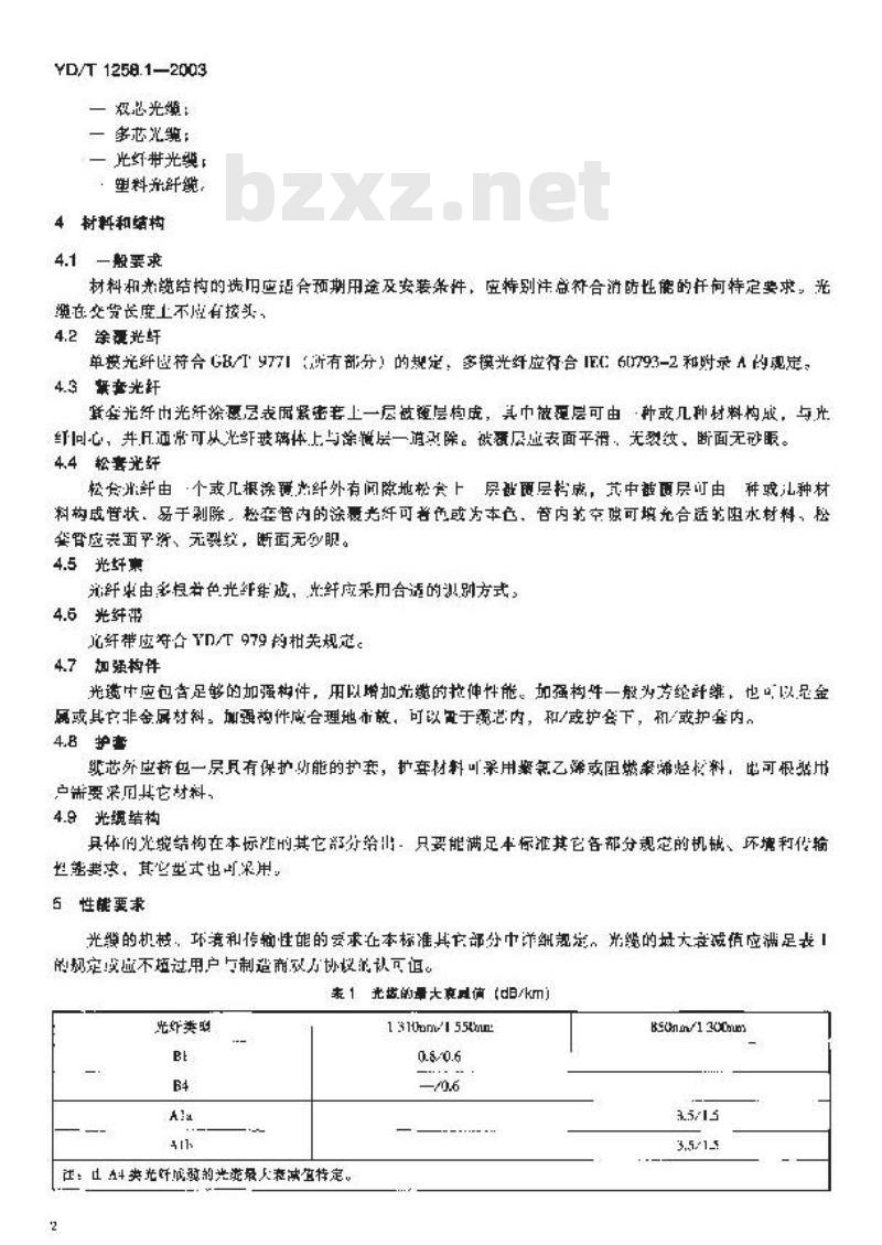 YD/T 1258.1-2003 室内光缆系列 第一部分:总则