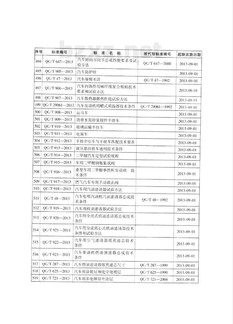 QC/T 305-2013 汽车液压动力转向控制阀总成性能要求与试验方法
