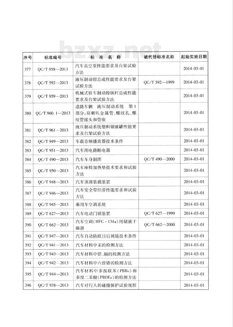 QC/T 958-2013 汽车真空泵性能要求及台架试验方法