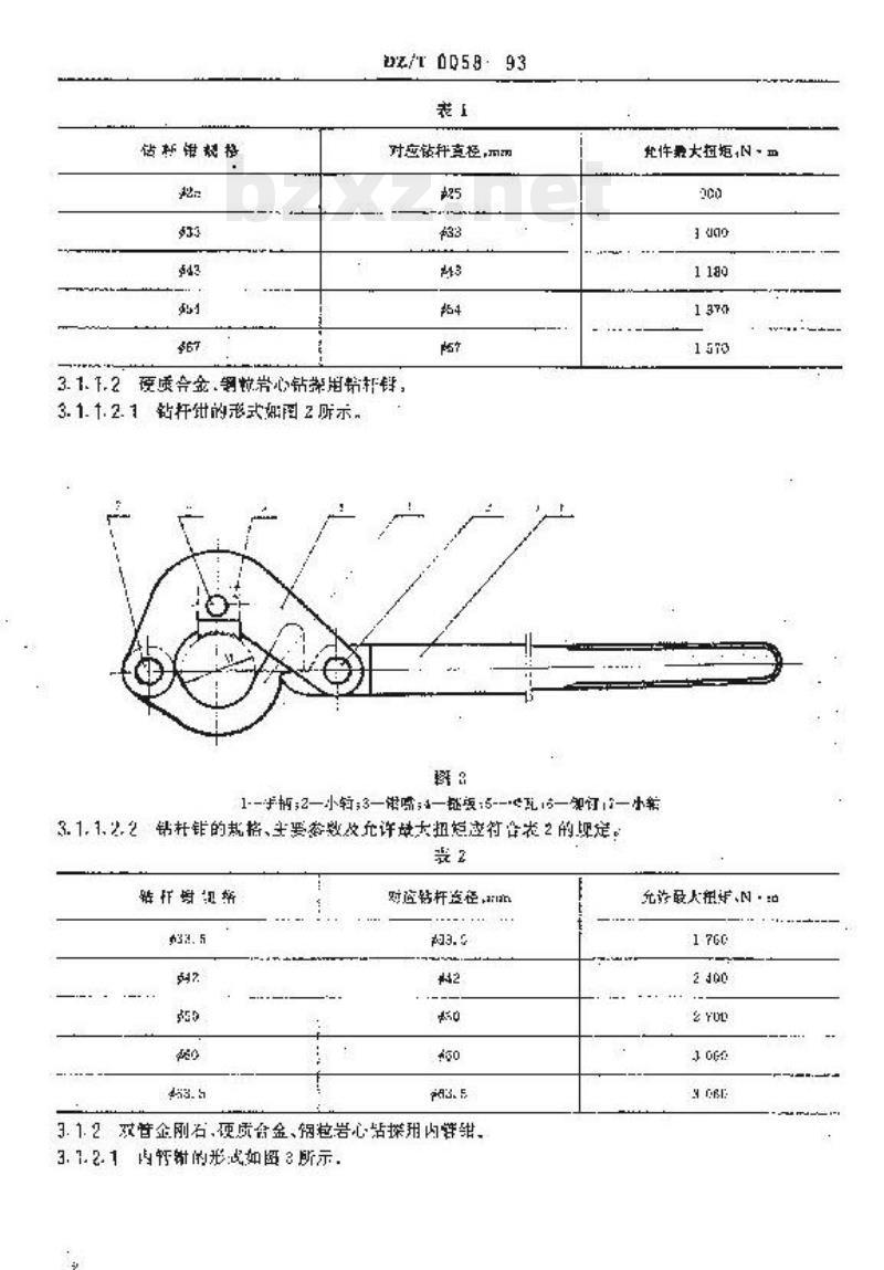 DZ/T 0058-1993 地质岩心钻探用钳
