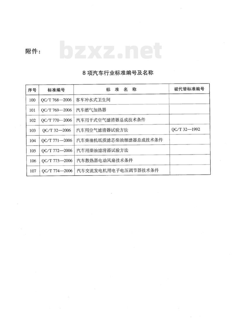 QC/T 773-2006 汽车散热器电动风扇技术条件