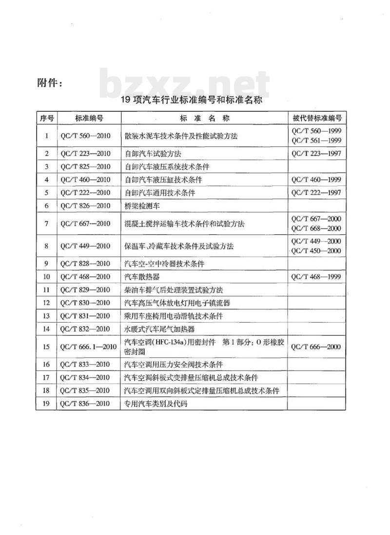 QC/T 222-2010 自卸汽车通用技术条件