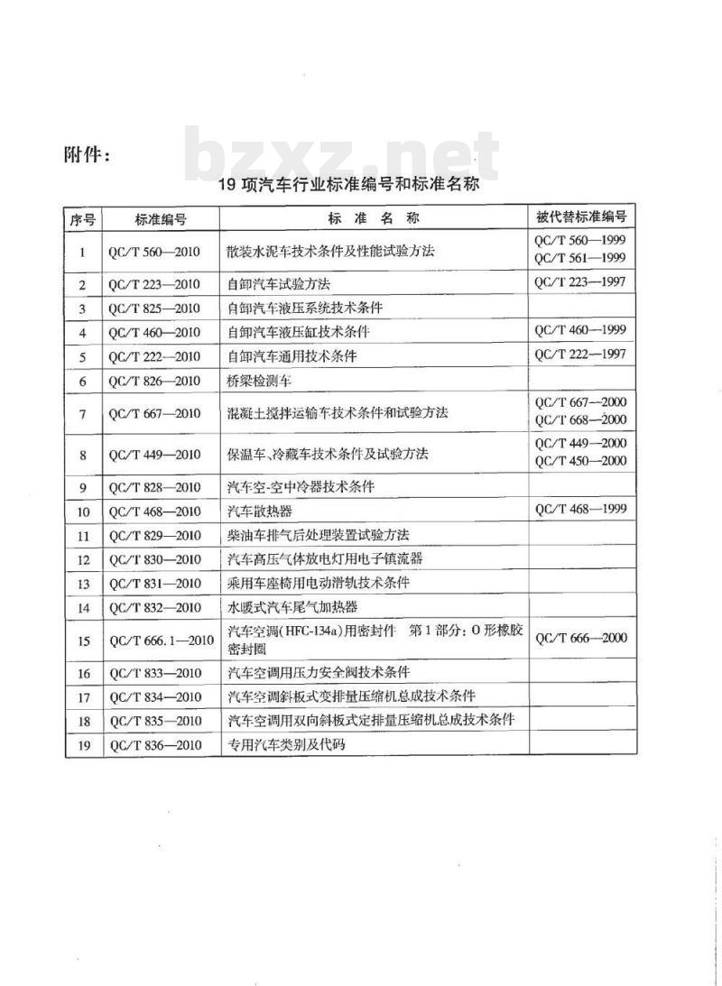 QC/T 560-2010 散装水泥车技术条件及性能试验方法