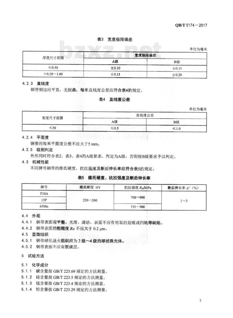 QB/T 5174—2017 表用高碳钢带