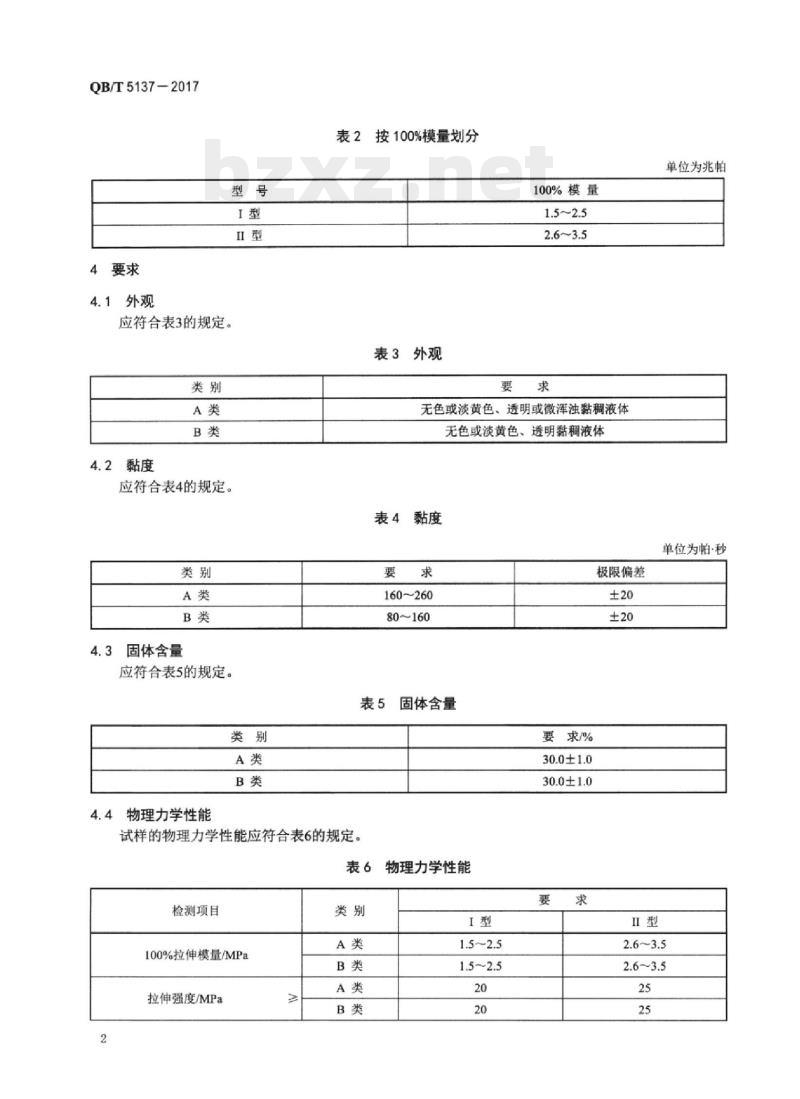QB/T 5137一2017 服装合成革用聚氨酯树脂
