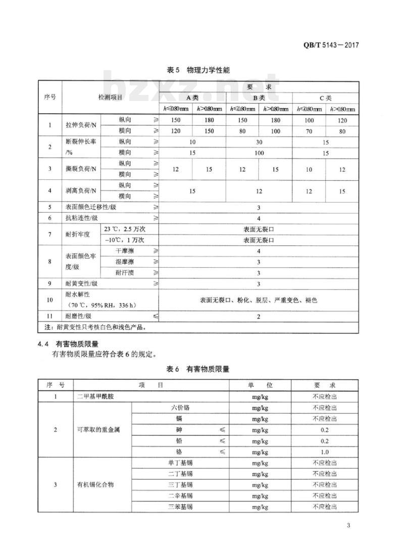 QB/T 5143—2017 湿法水性聚氨酯合成革
