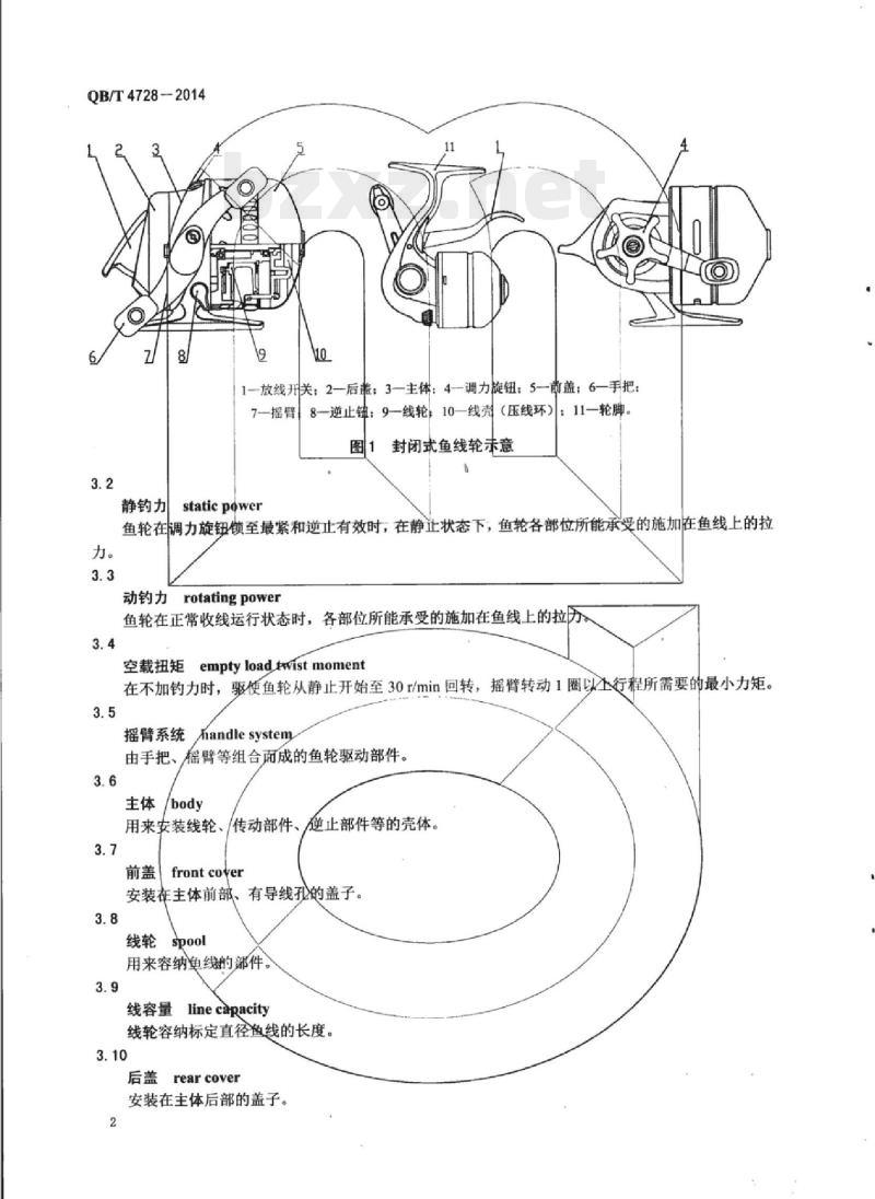 QB/T 4728-2014 封闭式鱼线轮