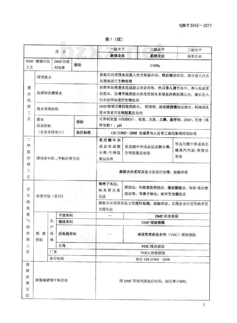 QB/T 5042 – 2017 聚氨酯合成革绿色工艺技术要求