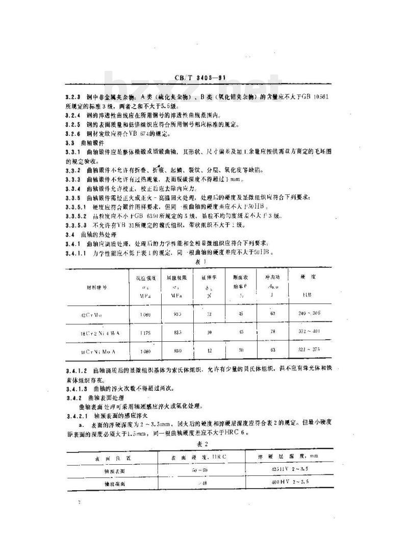 CB/T 3405-91 船用高速柴油机锻钢曲轴技术条件