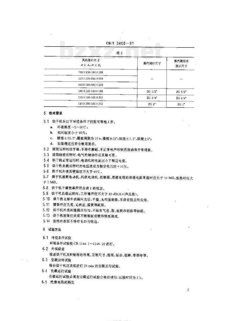 CB/T 3400-91 船用烘干机