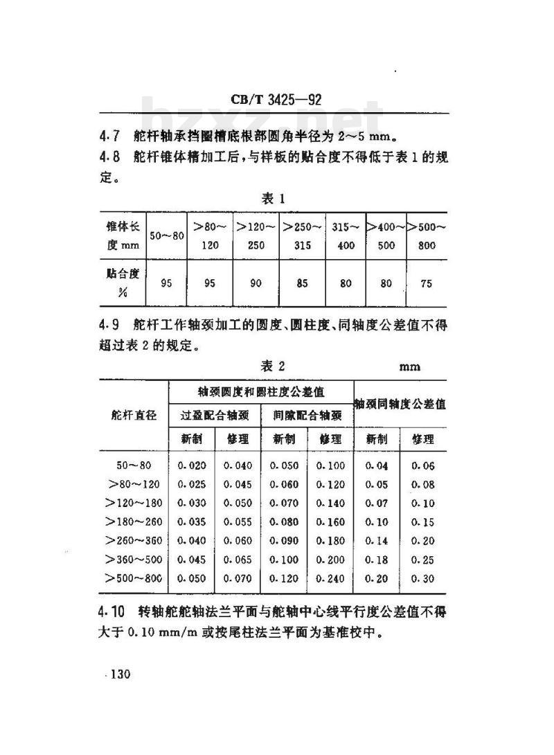 CB/T 3425-92 船舶舵系舵杆修理技术要求