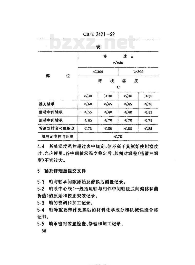 CB/T 3421-92 船舶轴系修理验收要求与提交文件